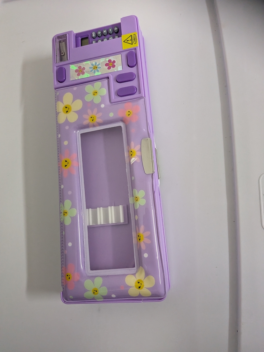 Purple Floral Tech Accessory Case with Clear Window